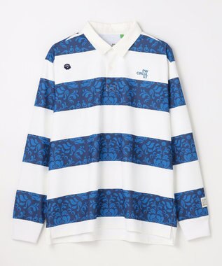 PW CIRCULUS 【吸水速乾 / UVカット / ストレッチ】【MEN】ラガーシャツ ゴルフ ネイビー系1