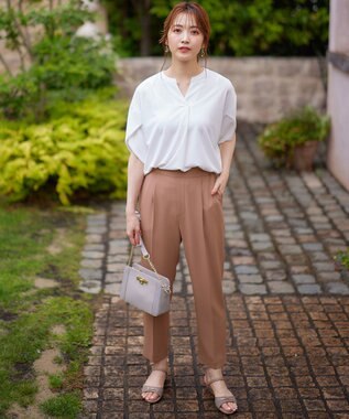 ANY SIS 【接触冷感・吸水速乾・UVケア】エアリードレープスムーススキッパー ブラウス オフ