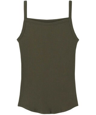 une nana cool 綿100% リブ編みコットン キャミソール OV