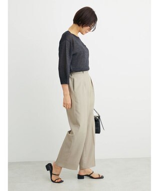 Green Parks ・ＥＬＥＮＣＡＲＥ　ＤＵＥバックパールシアー５分ニット Black