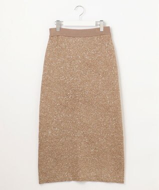 自由区 S 【カタログ掲載】スパンコールストレッチ スカート モカ