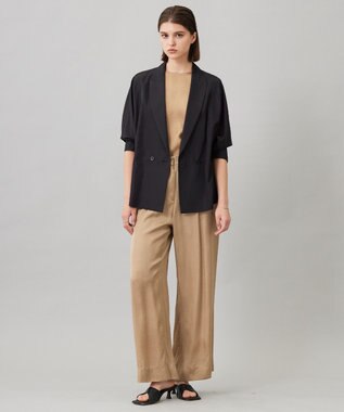 ICB 【洗える】 キュプラピグメントクロス ブラウス チノベージュ系