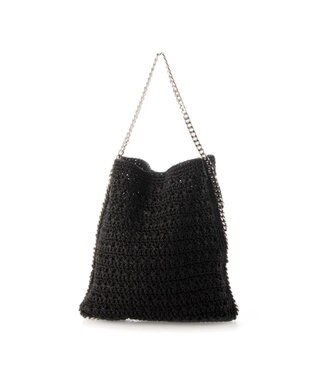 UNBILLION cachecache チェーンかがり横編みワンショルダー ブラック