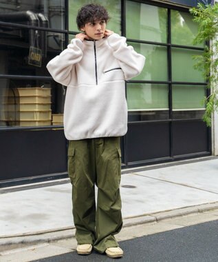 WEGO フリース ハーフZIPプルオーバー オフホワイト