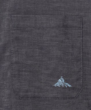 SHARE PARK LADIES 【UVカット・撥水・ストレッチ】イージーデニムノーカラーシャツ ネイビー系