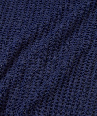 TOQUE 25SS新作〈大草直子さんアドバイザー〉【天然素材】シルク×コットン粗メッシュニットカーディガン ネイビー