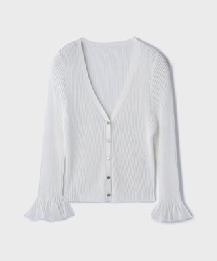 GRACE CONTINENTAL シアーフリルニットカーディガン ホワイト