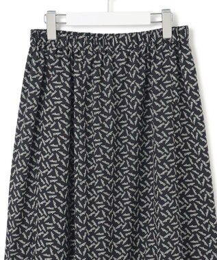 23区 【洗える】エスパドリーユプリント ティアード スカート ブラックプリント