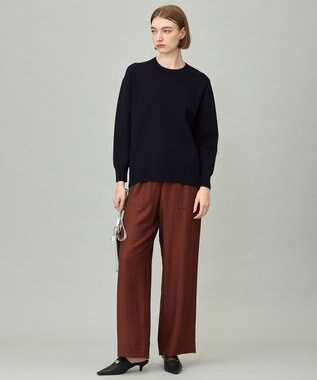 ICB L 【洗える】 シンセティックダブルフェイス ニットプルオーバー ネイビー系