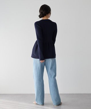 YECCA VECCA ペプラムカーディガン Navy