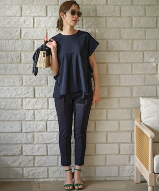 組曲 【接触冷感・吸湿冷感・UVカット】スタイルアップジャージー パンツ 【WEB限定】ネイビー系9