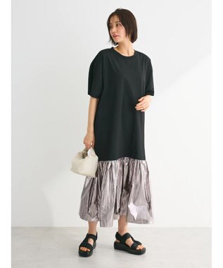 Green Parks ・ＥＬＥＮＣＡＲＥ　ＤＵＥ　メタリック切替ＴＥＥワンピ Black