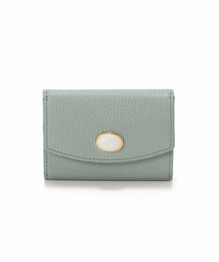 TOPKAPI 【TOPKAPI】gemdrops ジェムドロップ ミニエンボスレザー 天然石 三つ折り 財布 ミントグリーン