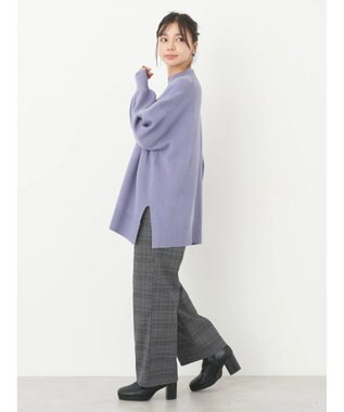 earth music&ecology やわらかタッチハイネックチュニック Blue