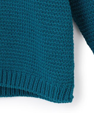 ICB 【洗える】リリヤーンバルキー Vネックニット ターコイズ系