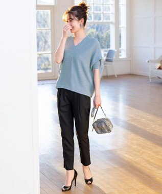 Tiaclasse 【洗える】幅広く活躍が期待できるドロストパンツ ブラック