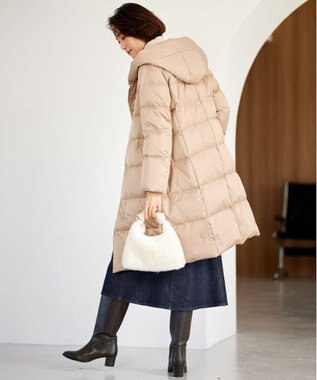 自由区 【WEB限定カラーあり・新色追加・洗える】ブライトダウン ロング丈ダウンコート [WEB限定・新色]ベージュ系