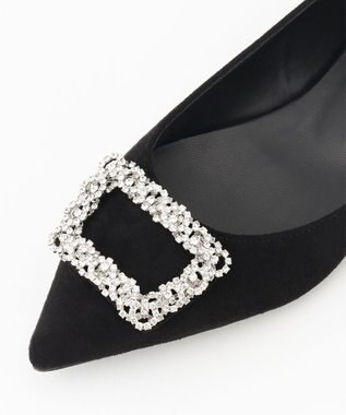 23区 【APPLAUDIR】ビジューフラットパンプス ブラック系