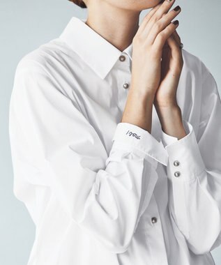 組曲 【ボウタイ付き】メッセージシャーティング シャツ アイボリー系