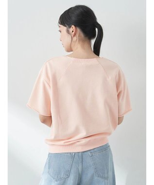 earth music&ecology デザインネックウラケプルオーバー Pink Orange