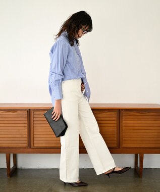 woadblue ＜坪田あさみさんコラボ＞SALUU　サルー /デニムパンツ ホワイト WHITE