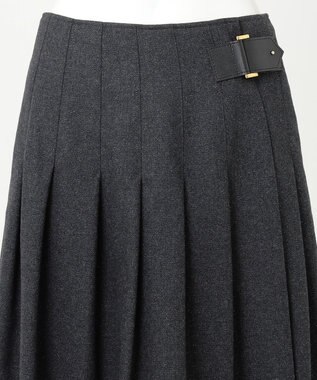23区 【R(アール)】ウールラメ タックラップスカート チャコールグレー