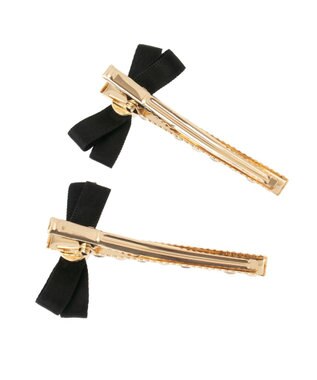 Maison de FLEUR リボンビジューピンセット Black