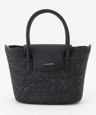 LA BAGAGERIE フラップ2WAYかごトートバッグ ブラック