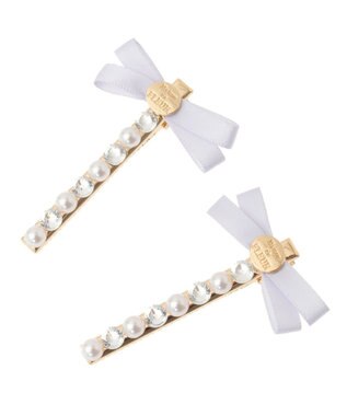 Maison de FLEUR リボンビジューピンセット Lilac