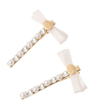 Maison de FLEUR リボンビジューピンセット Light Pink