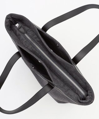 Y'SACCS リネンライク　イニシャルトート　Mサイズ ブラック