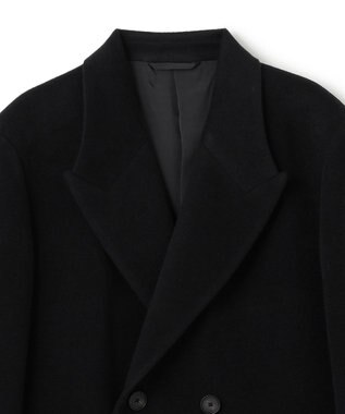 JOSEPH HOMME 【WEB限定】グロッシーウール　ダブルブレストチェスターコート ブラック系
