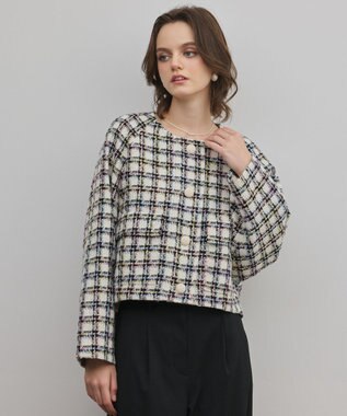 GRACE CONTINENTAL レースヘムツイードジャケット