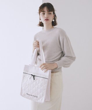 Maison de FLEUR コットンフリルスクエアトート