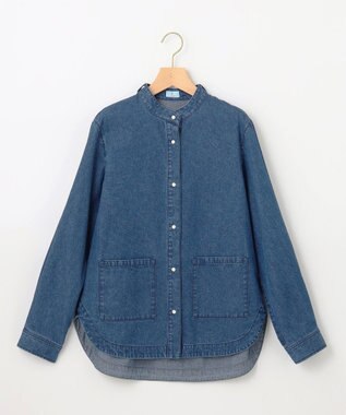 組曲 S デニム シャツジャケット ユーズドブルー系