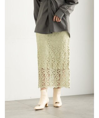 Te chichi ケミカルレースナロースカート《2025Autumn catalog vol.2 item》 グリーン