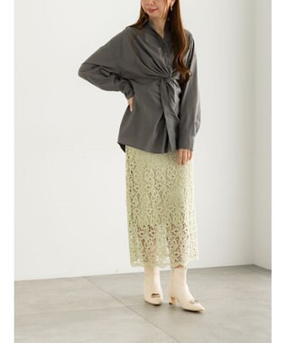 Te chichi ケミカルレースナロースカート《2025Autumn catalog vol.2 item》 グリーン