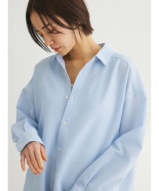 Green Parks ゆったりサッカーシャツ Sax