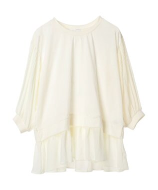 Green Parks 消しプリーツドッキングカットチュニック Ecru