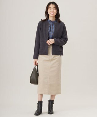 J.PRESS LADIES 【洗える】ハイブリッドAIRDUROY スカート ベージュ系