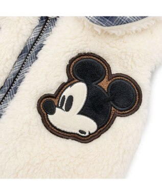 PET PARADISE ディズニー ミッキーマウス 襟付 ジップUP ベスト 小型犬 オフホワイト