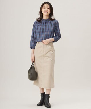 J.PRESS LADIES 【洗える】ハイブリッドAIRDUROY スカート ベージュ系