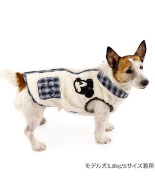 PET PARADISE ディズニー ミッキーマウス 襟付 ジップUP ベスト 小型犬 オフホワイト