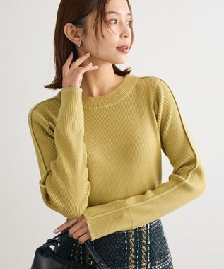 Green Parks ラメライン入りリブニットプルオーバー Green