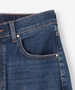 ANY L 【ウエストゴム】ストレートワイドデニム フェードインディゴ