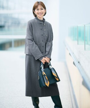 自由区 【カタログ掲載】カラーブロックシルク スカーフ マスタード系