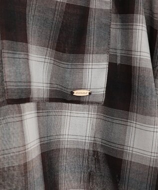 earth music&ecology 【2WAY】２ｗａｙショルダードロストリボンチェックシャツ Brown