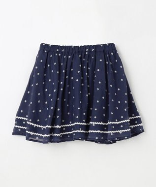 ANY KIDS ネコ×ドット スカート ネイビー