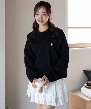 WEGO 【25年秋冬新作/ユニセックス着用ITEM/MLサイズ展開】別注USPOLOニットポロ ブラック