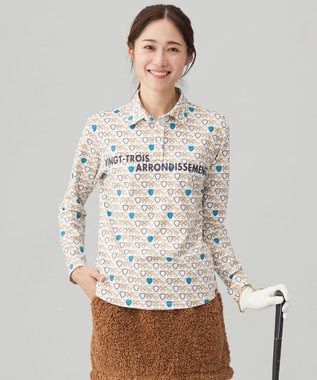 【WOMEN】【UVカット】エンブレム柄ポロシャツ